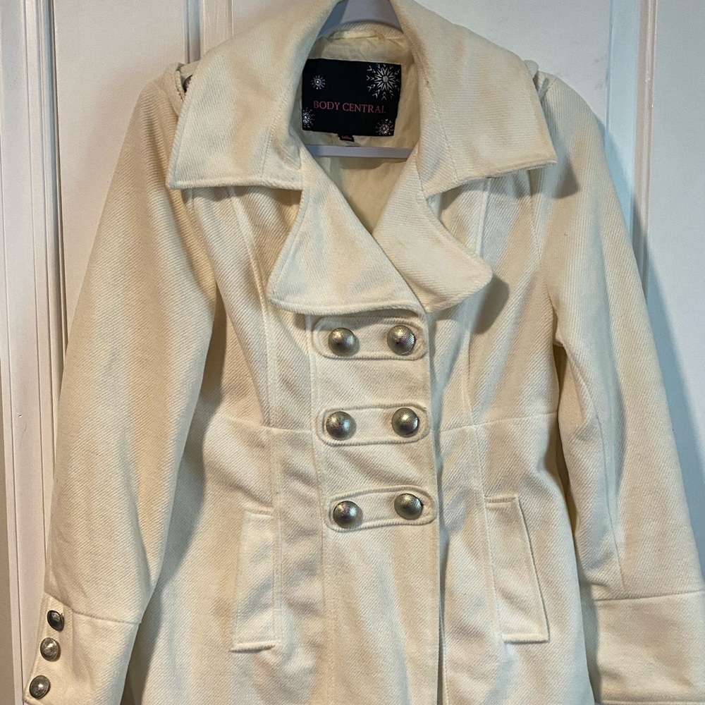 OFF WHITE BODY CENTRAL SHORT TRENCH COAT